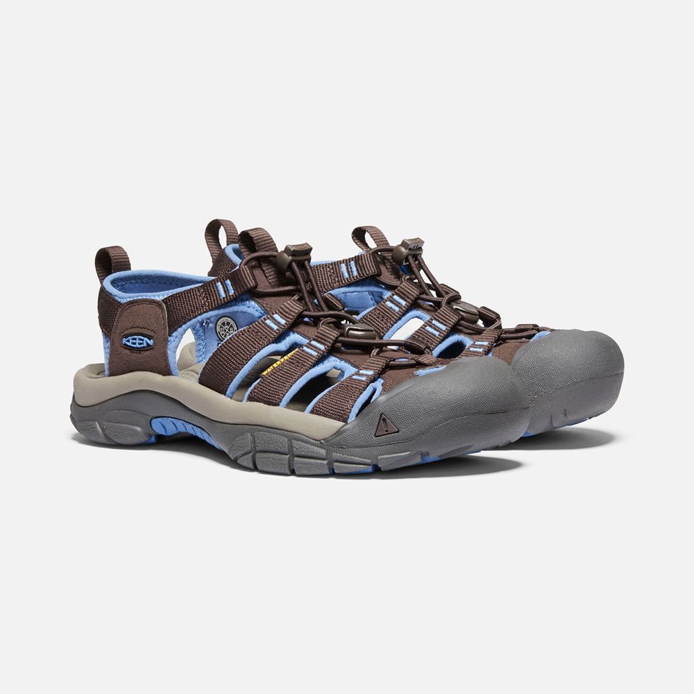 Keen Outdoor Sandalet Kadın Kahverengi/Mavi - Newport H2 - Türkiye NURY21435